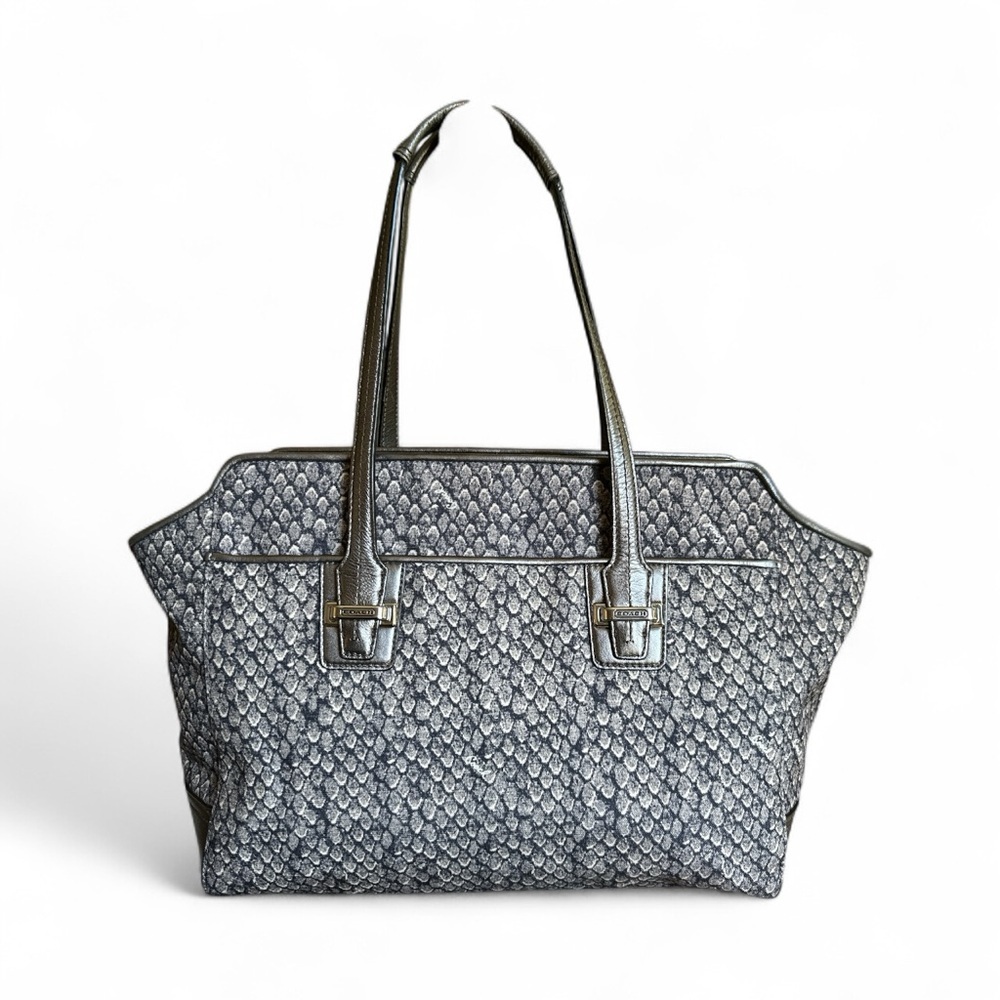 Coach Madison Sophia Metallic Silver Leather Satchel | Classic Carryall - Picture 2 of 12